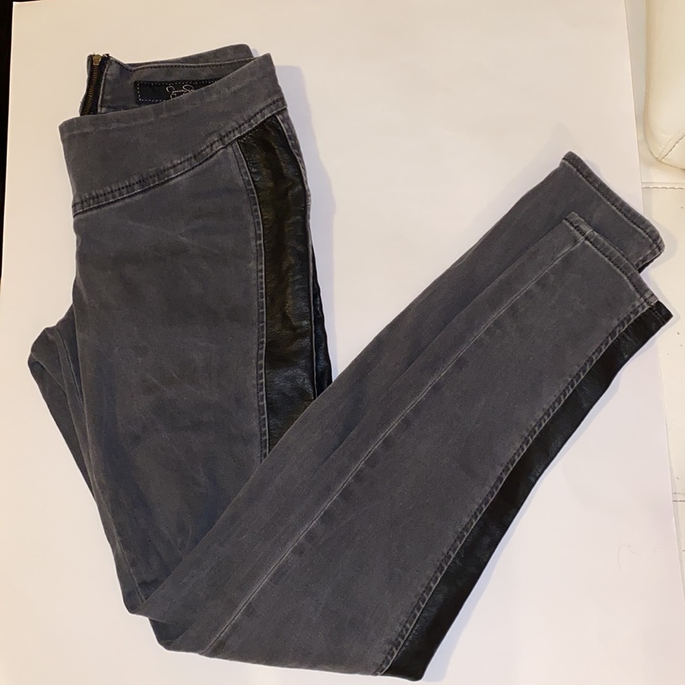 Jessica Simpson Jeans Zipper in Back Black Leather